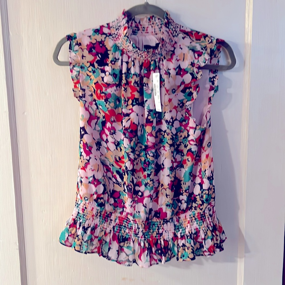 J.Crew floral top. With tag.  Never been worn.